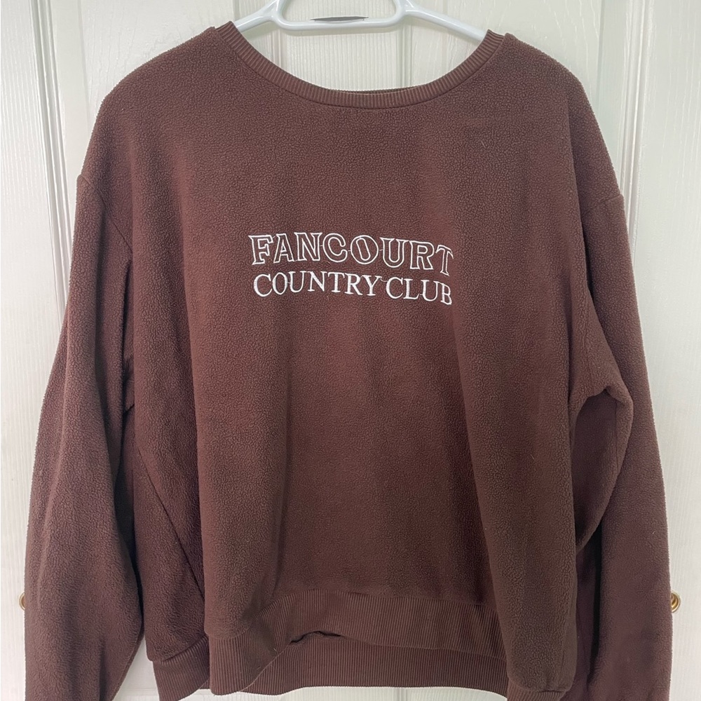 Embroidered Sherpa Crewneck
